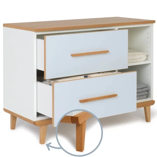 Wookids Commodes Enfant Petit Meuble 2 Tiroirs Bleu Ciel 3 Wookids Commodes Enfant Petit Meuble 2 Tiroirs Bleu Ciel – Image 3