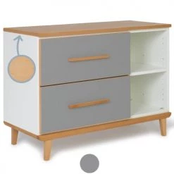 Commodes enfant Soldes -Commodes enfant Soldes petit meuble 2 tiroirs gris ardoise 1