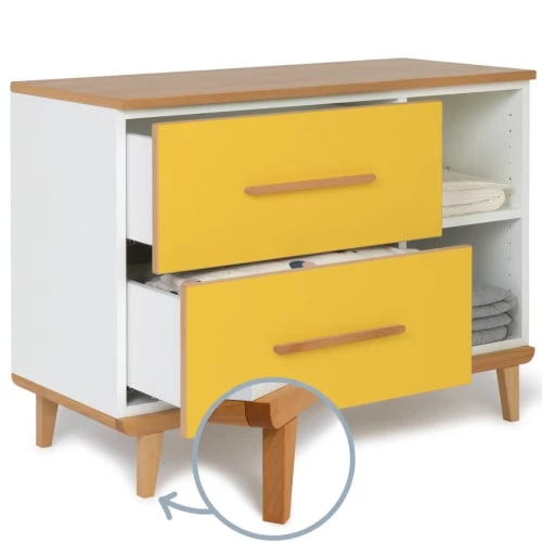 Wookids Commodes Enfant Petit Meuble 2 Tiroirs Jaune Soleil 3 Wookids Commodes Enfant Petit Meuble 2 Tiroirs Jaune Soleil – Image 3