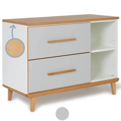 Wookids Commodes Enfant Petit Meuble 2 Tiroirs Manhattan Gris 2 Wookids Commodes Enfant Petit Meuble 2 Tiroirs Manhattan Gris – Image 2