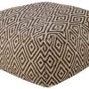Beliani Fauteuils Et Poufs Enfant Pouf En Laine 60 X 60 Cm Marron Beige Et Blanc