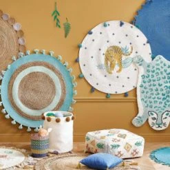 Maisons Du Monde Fauteuils Et Poufs Enfant Pouf Enfant Imprimé Berbère écru, Vert, Orange Et Jaune -Commodes enfant Soldes pouf enfant imprime berbere ecru vert orange et jaune 1000 4 35 225781 4