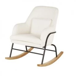 Maisons Du Monde Fauteuils Et Poufs Enfant Rocking Chair Enfant Moumoute Blanche Et Métal Noir