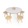 Drawin’table Tables Et Chaises Enfant Table à Dessiner Multifonction XXL En Bois D90 Cm Avec 4 Tabourets