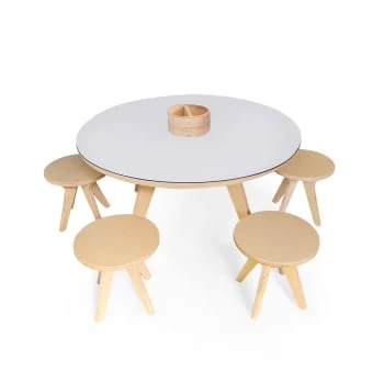 Drawin’table Tables Et Chaises Enfant Table à Dessiner Multifonction XXL En Bois D90 Cm Avec 4 Tabourets 5 Drawin’table Tables Et Chaises Enfant Table à Dessiner Multifonction XXL En Bois D90 Cm Avec 4 Tabourets – Image 5
