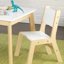 KidKraft Tables Et Chaises Enfant Table Et Chaises Modernes Blanches Et Bois Naturel Pour Enfant -Commodes enfant Soldes table et chaises modernes blanches et bois naturel pour enfant 3