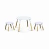 Alice's Garden Tables Et Chaises Enfant Table Ronde Et Deux Tabourets Pour Enfants Naturel Blanc