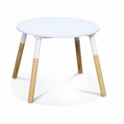 Alice's Garden Tables Et Chaises Enfant Table Ronde Et Deux Tabourets Pour Enfants Naturel Blanc -Commodes enfant Soldes table ronde et deux tabourets pour enfants naturel blanc 4