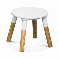 Alice's Garden Tables Et Chaises Enfant Table Ronde Et Deux Tabourets Pour Enfants Naturel Blanc -Commodes enfant Soldes table ronde et deux tabourets pour enfants naturel blanc 5