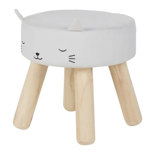 Maisons Du Monde Fauteuils Et Poufs Enfant Tabouret Chat Gris, 30.5x30.5x30 2 Maisons Du Monde Fauteuils Et Poufs Enfant Tabouret Chat Gris, 30.5x30.5x30 – Image 2
