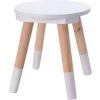 Wadiga Fauteuils Et Poufs Enfant Tabouret Enfant Blanc Et Bois - 24x24x26cm
