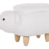 Beliani Fauteuils Et Poufs Enfant Tabouret Enfant En Tissu Peluche Blanc