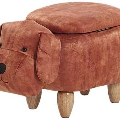 Beliani Fauteuils Et Poufs Enfant Tabouret Enfant En Velours Marron